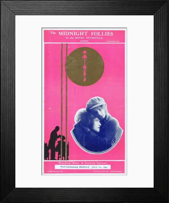 Framed Print : Programme cover for The Midnight Follies Framed Print : Programme cover for The Midnight Follies