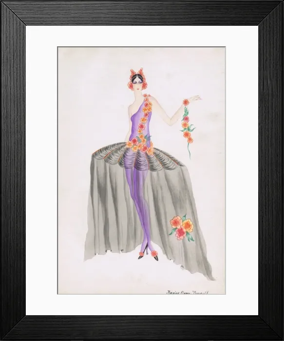 Framed Print : Costume design by Bergere Oscar Perrault Framed Print : Costume design by Bergere Oscar Perrault