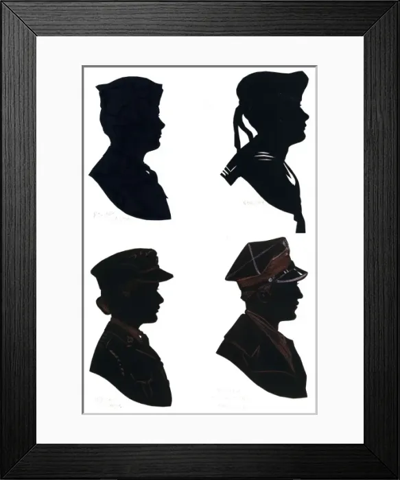 Framed Print : Four wartime silhouettes Framed Print : Four wartime silhouettes
