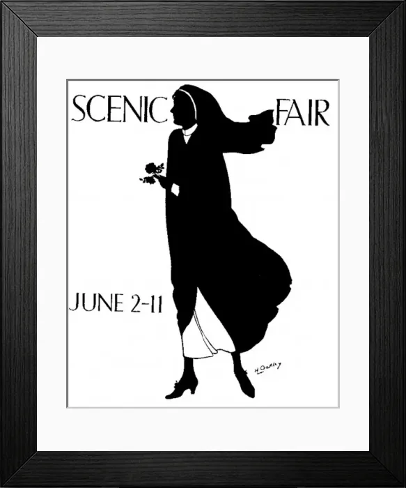 Framed Print : Advertisement with silhouette for Scenic Fair Framed Print : Advertisement with silhouette for Scenic Fair