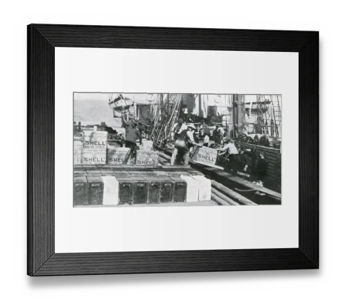 Framed Print : Shipping Shell Motor Spirit on board the Terra Nova Framed Print : Shipping Shell Motor Spirit on board the Terra Nova