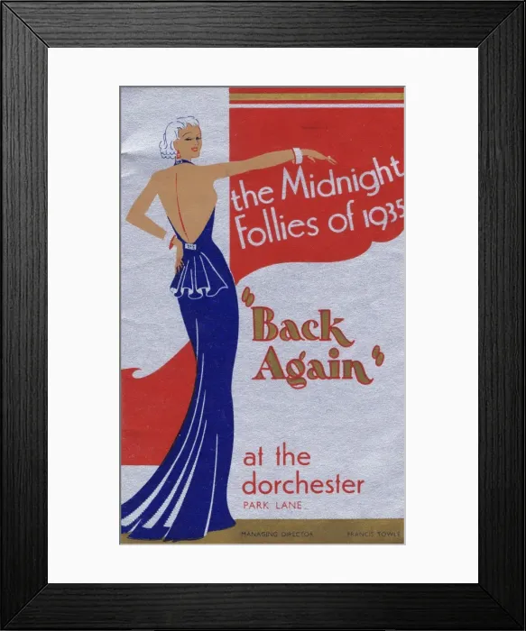 Framed Print : Progamme cover for The Midnight Folies Framed Print : Progamme cover for The Midnight Folies