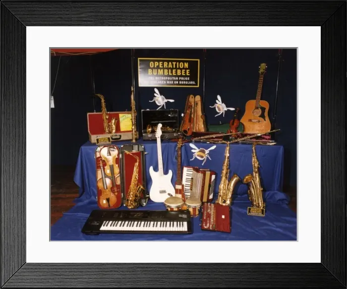 Framed Print : Stolen property display, Operation Bumblebee Framed Print : Stolen property display, Operation Bumblebee