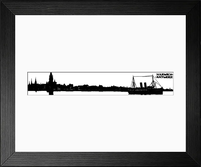 Framed Print : Silhouette of Harwich to Antwerp shipping Framed Print : Silhouette of Harwich to Antwerp shipping