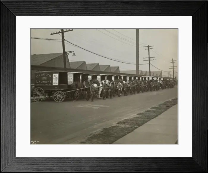 Framed Print : Carolyn Laundry wagons New York Framed Print : Carolyn Laundry wagons New York