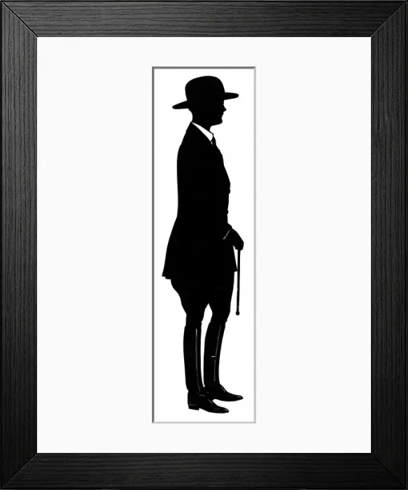 Framed Print : Silhouette of a figure in riding gear Framed Print : Silhouette of a figure in riding gear
