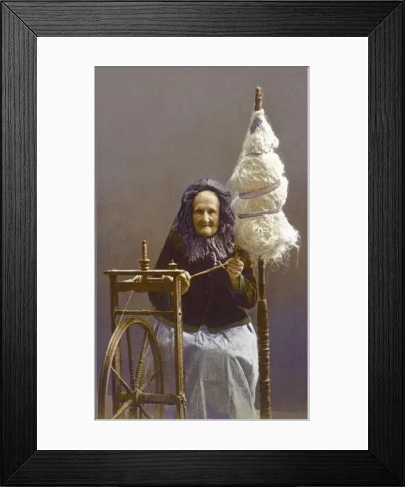 Framed Print : Elderly Swiss Spinner Framed Print : Elderly Swiss Spinner