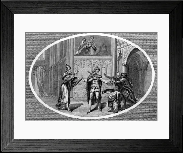 Framed Print : King Edgar is reproached by Dunstan Framed Print : King Edgar is reproached by Dunstan