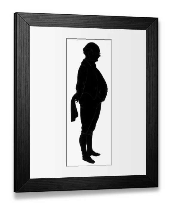 Framed Print : Silhouette of a man in tailcoat and spectacles Framed Print : Silhouette of a man in tailcoat and spectacles