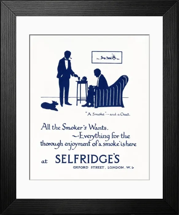 Framed Print : Advertisement for Selfridges tobacco products Framed Print : Advertisement for Selfridges tobacco products