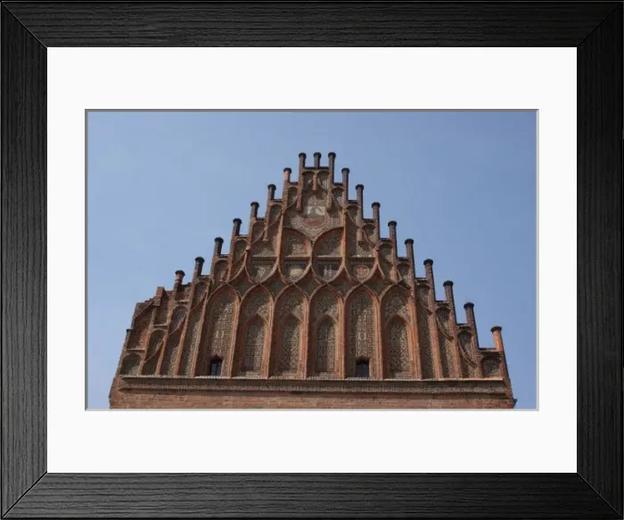 Framed Print : Gothic gable, town hall, Juterbog, Brandenburg, Germany Framed Print : Gothic gable, town hall, Juterbog, Brandenburg, Germany