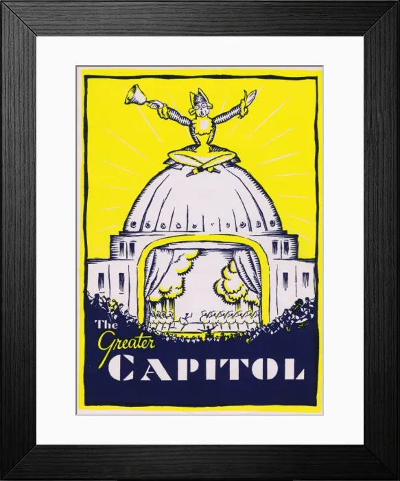 Framed Print : Porgramme cover for the Capitol Theatre, New York, 1928 Framed Print : Porgramme cover for the Capitol Theatre, New York, 1928