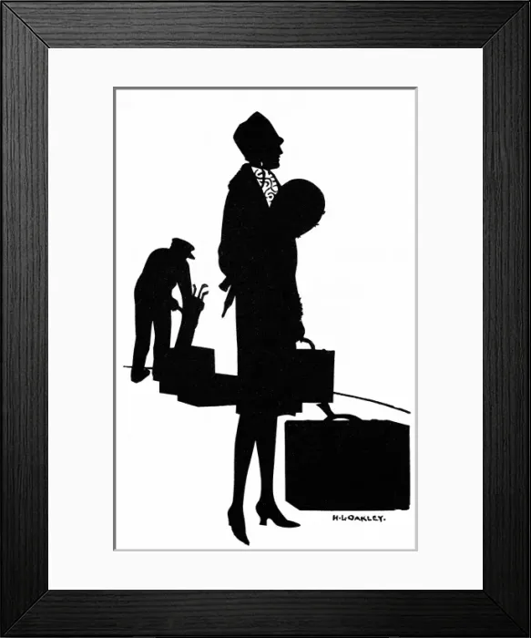 Framed Print : Silhouette of a fashionable woman on her travels Framed Print : Silhouette of a fashionable woman on her travels