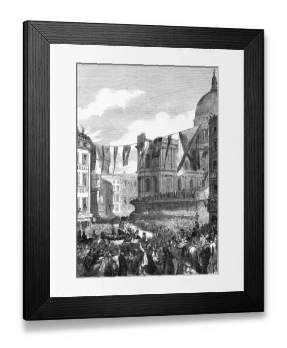 Framed Print : Royal wedding 1863 - procession entering St Pauls Churchyar Framed Print : Royal wedding 1863 - procession entering St Pauls Churchyar