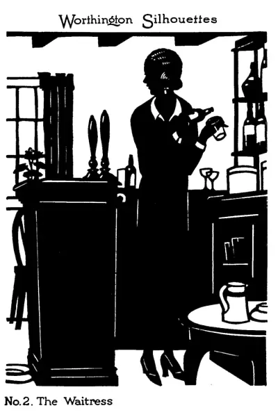 Silhouette of a waitress