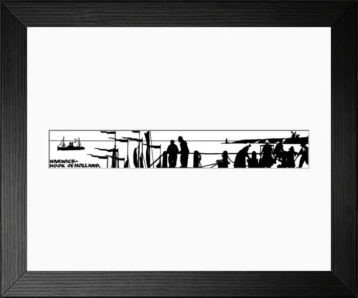 Framed Print : Silhouette of Harwich to Hook of Holland shipping Framed Print : Silhouette of Harwich to Hook of Holland shipping