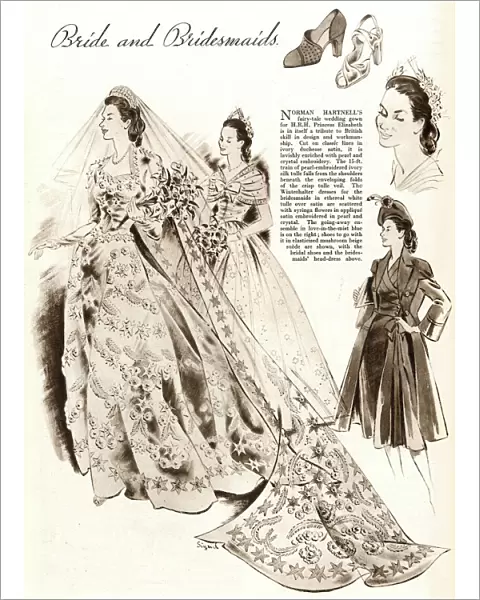 Royal Wedding 1947 - bride and bridesmaid dresses