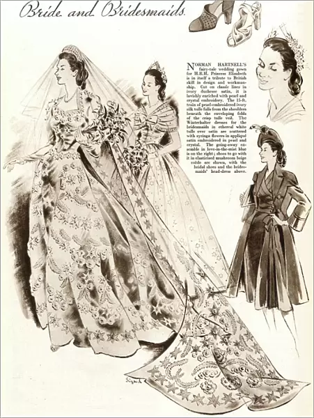 Royal Wedding 1947 - bride and bridesmaid dresses