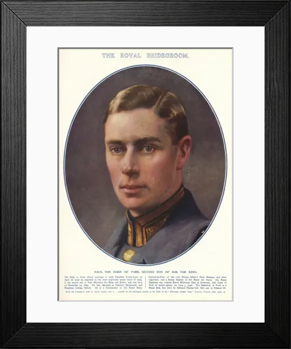 Framed Print : Royal Wedding 1923 - Duke of York Framed Print : Royal Wedding 1923 - Duke of York