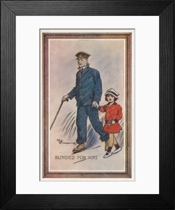 Framed Print : Blind Veteran Soldier - St Dunstans Hostel Framed Print : Blind Veteran Soldier - St Dunstans Hostel
