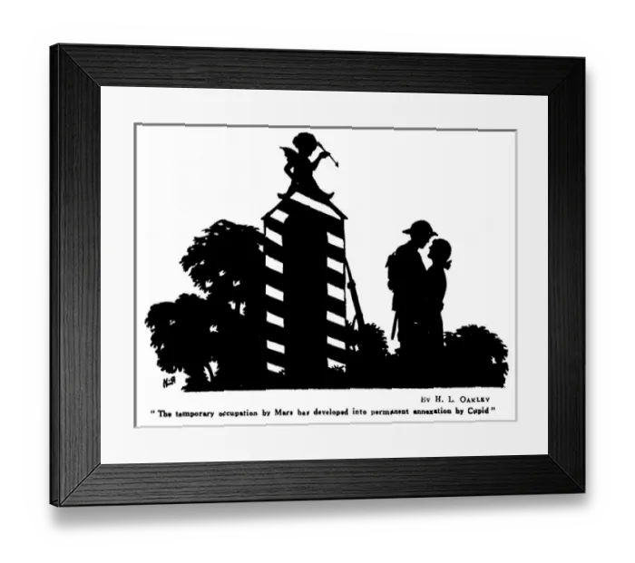 Framed Print : Silhouette of a wartime love scene Framed Print : Silhouette of a wartime love scene