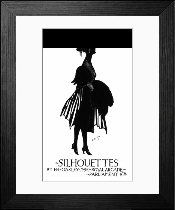 Framed Print : Advertisement for silhouettes by H. L. Oakley Framed Print : Advertisement for silhouettes by H. L. Oakley