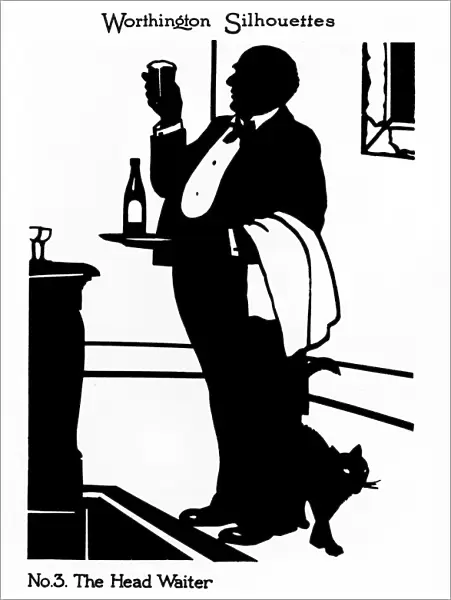 Silhouette of a head waiter