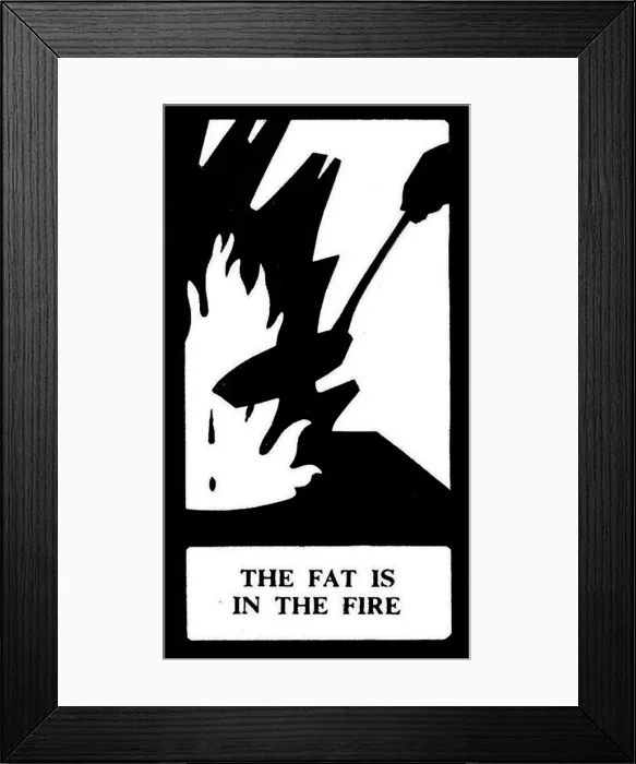 Framed Print : Silhouette, The Fat is in the Fire Framed Print : Silhouette, The Fat is in the Fire