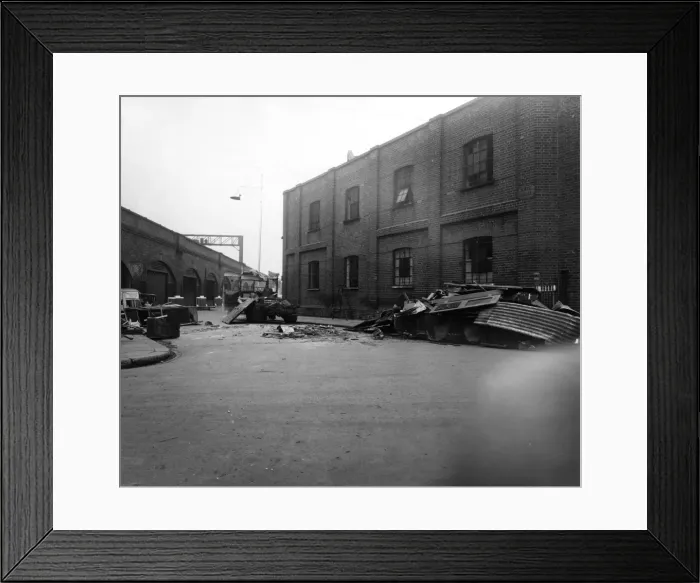 Framed Print : Wartime bomb damage, Lambeth, south east London Framed Print : Wartime bomb damage, Lambeth, south east London