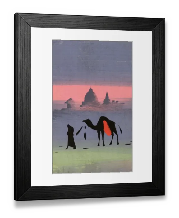 Framed Print : Eastern scene - Arab man and camel Framed Print : Eastern scene - Arab man and camel