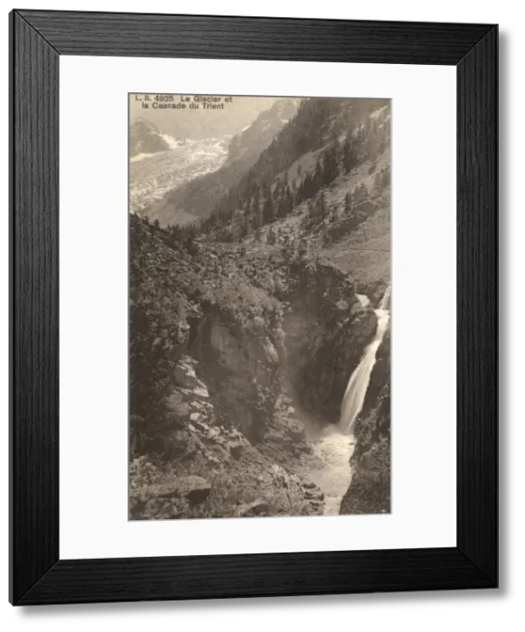 Framed Print : Trient Glacier and a waterfall Framed Print : Trient Glacier and a waterfall