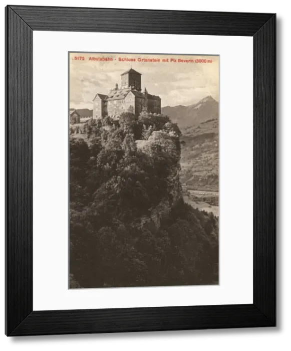 Framed Print : Ortenstein Castle on the Piz Beverin at Albulabahn Framed Print : Ortenstein Castle on the Piz Beverin at Albulabahn