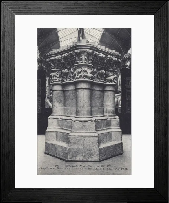Framed Print : Riems, France - Nave - Capitol and Base Framed Print : Riems, France - Nave - Capitol and Base