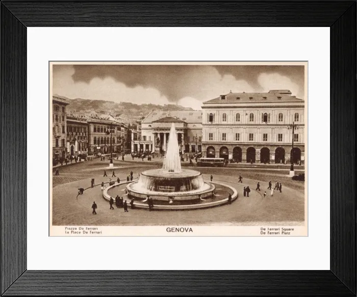 Framed Print : Genoa, Italy - De-Ferrari Square Framed Print : Genoa, Italy - De-Ferrari Square