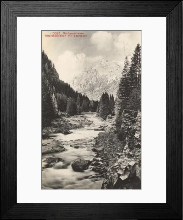 Framed Print : View from Splugenstrasse of the River Rhien Framed Print : View from Splugenstrasse of the River Rhien