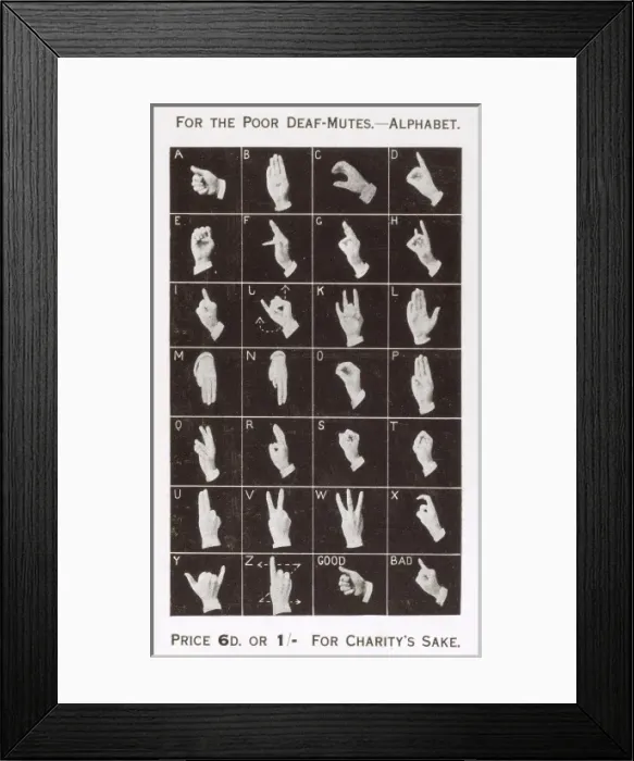 Framed Print : Sign Language - The Alphabet Framed Print : Sign Language - The Alphabet