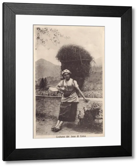 Framed Print : Costume of a Woman Of Lake Como, Italy Framed Print : Costume of a Woman Of Lake Como, Italy