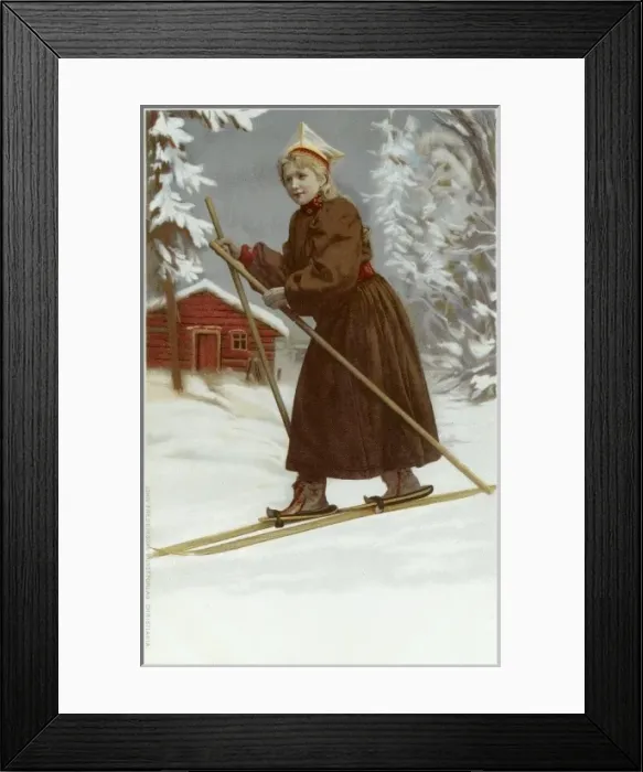 Framed Print : Norwegian Types (1 / 5) - Lady on Skis Framed Print : Norwegian Types (1 / 5) - Lady on Skis