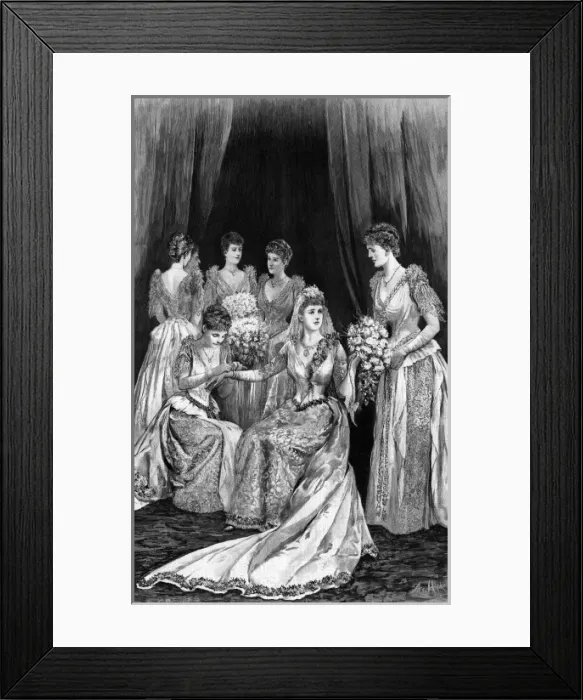 Framed Print : Royal Wedding 1891 - Princess Marie Louise and bridesmaids Framed Print : Royal Wedding 1891 - Princess Marie Louise and bridesmaids
