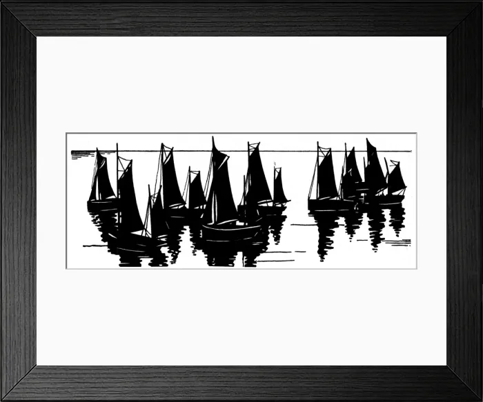 Framed Print : Silhouette of sailing boats on the water Framed Print : Silhouette of sailing boats on the water