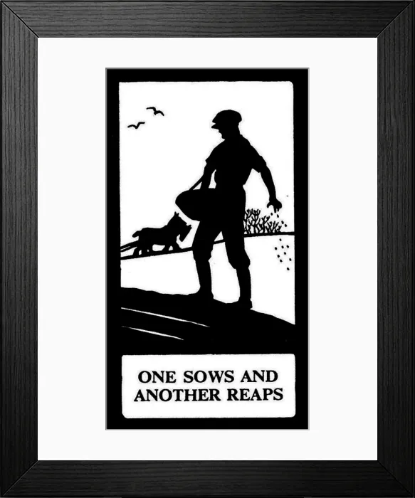 Framed Print : Silhouette, One Sows and Another Reaps Framed Print : Silhouette, One Sows and Another Reaps