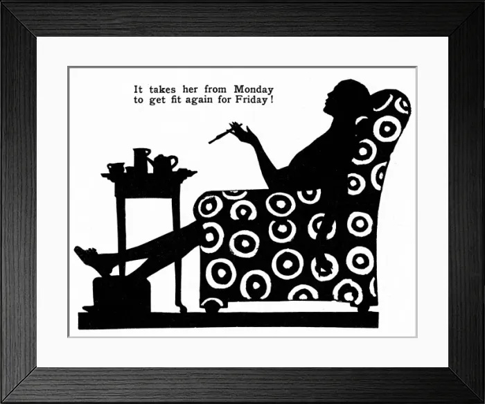 Framed Print : Silhouette of a woman in an armchair Framed Print : Silhouette of a woman in an armchair