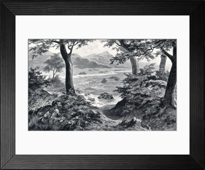 Framed Print : Early Stone Age Man hunting Framed Print : Early Stone Age Man hunting