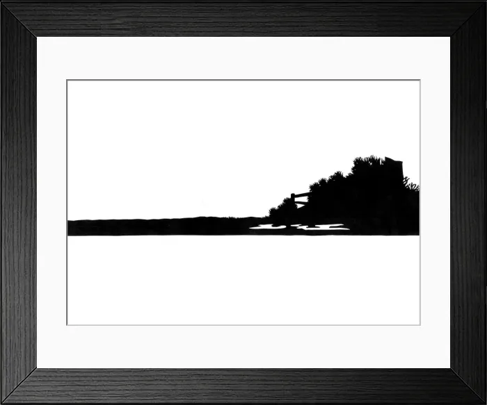 Framed Print : Silhouette of a country scene Framed Print : Silhouette of a country scene