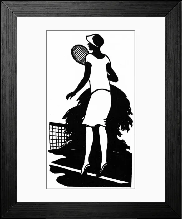 Framed Print : Silhouette of a woman playing tennis Framed Print : Silhouette of a woman playing tennis