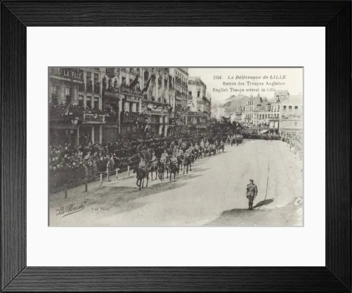 Framed Print : France, Lille - The arrival of English Troops Framed Print : France, Lille - The arrival of English Troops