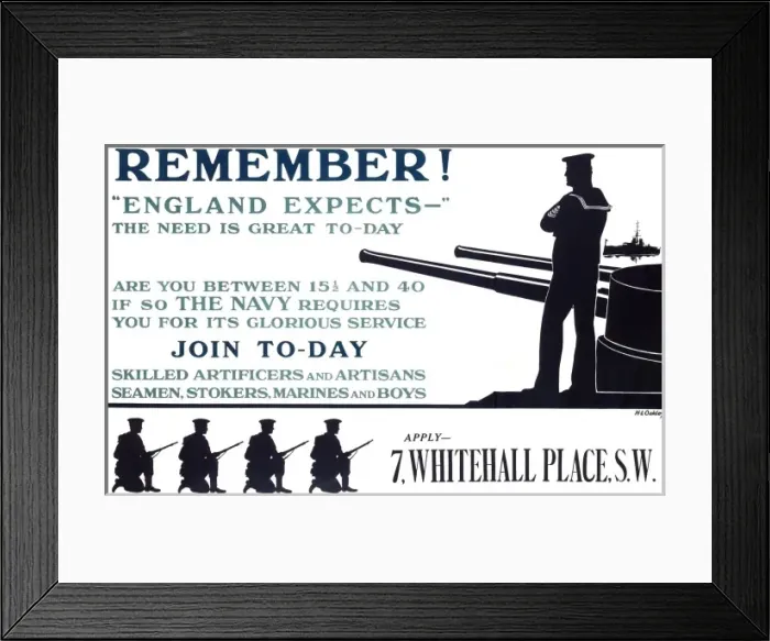 Framed Print : WW1 recruitment poster with silhouettes Framed Print : WW1 recruitment poster with silhouettes