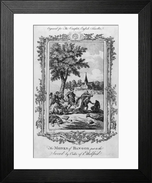 Framed Print : Ethelfrid massacres monks Framed Print : Ethelfrid massacres monks
