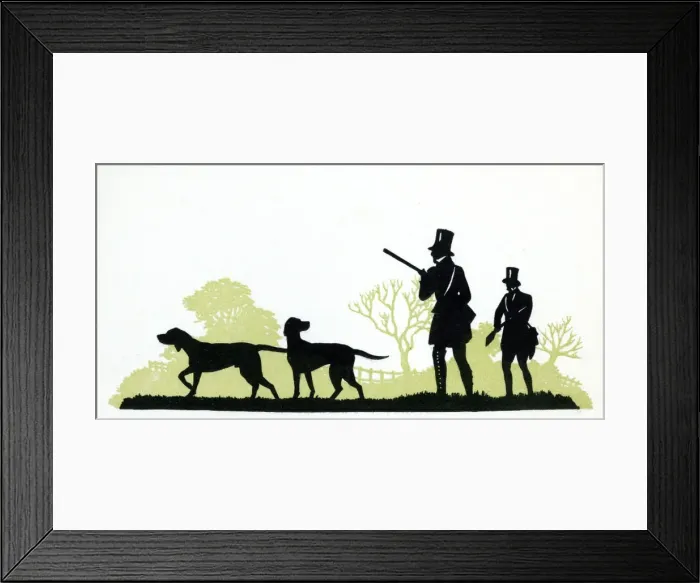 Framed Print : Silhouette of hunting scene Framed Print : Silhouette of hunting scene