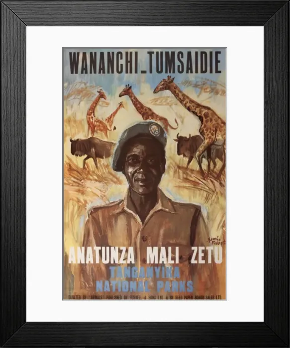 Framed Print : Poster advertising Tanganyika National Parks Framed Print : Poster advertising Tanganyika National Parks